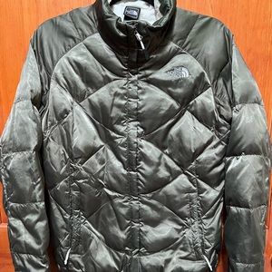 North face green bomber jacket